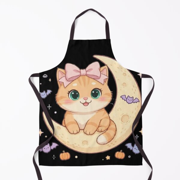Item preview, Cute Halloween Cat Moon Bat Pastel Kawaii designed and sold by Moody Vibes Studio.