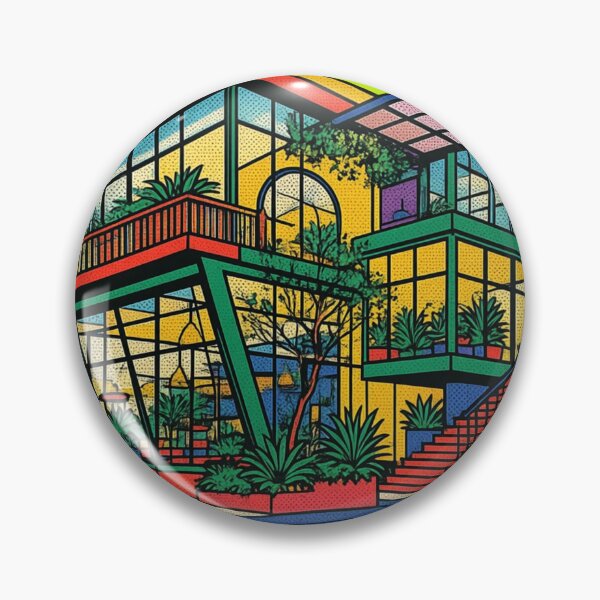 Item preview, Colorful Modern Glass House Architecture Illustration designed and sold by suha-art.