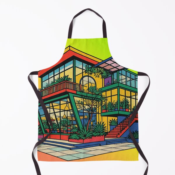 Item preview, Colorful Modern Glass House Architecture Illustration designed and sold by suha-art.