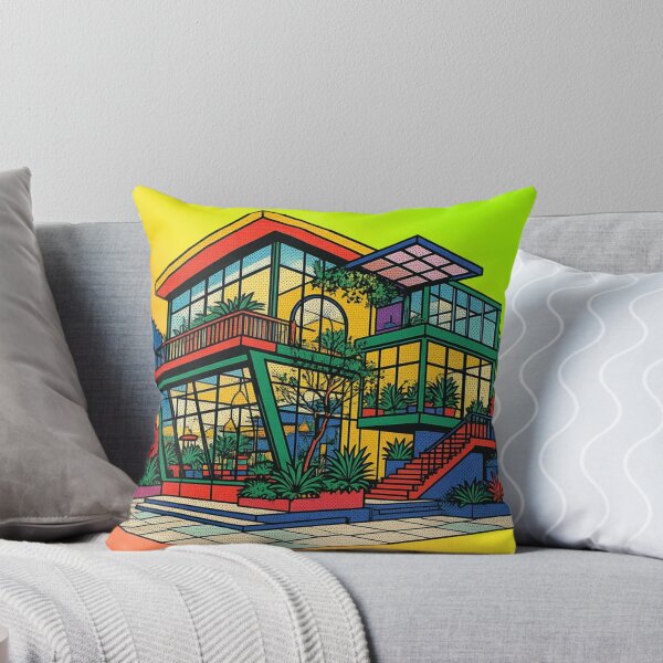 Item preview, Colorful Modern Glass House Architecture Illustration designed and sold by suha-art.