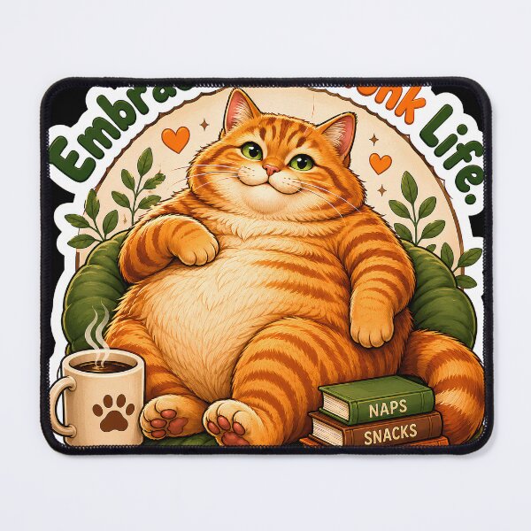 Item preview, Chonk Life Funny Cat Coffee Books T-Shirt designed and sold by Retro Rascals Co..