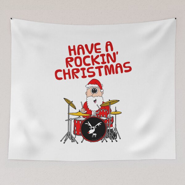 Item preview, Have A Rockin' Christmas, Santa Playing Drums, Drummer Musician designed and sold by doodlerob.
