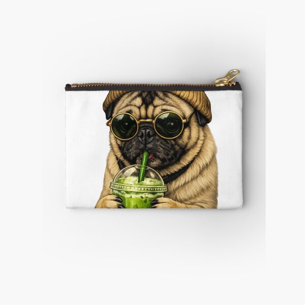 Item preview, Pug drinking Matcha designed and sold by PhotosByG.