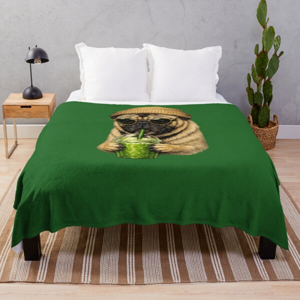 Item preview, Pug drinking Matcha designed and sold by PhotosByG.