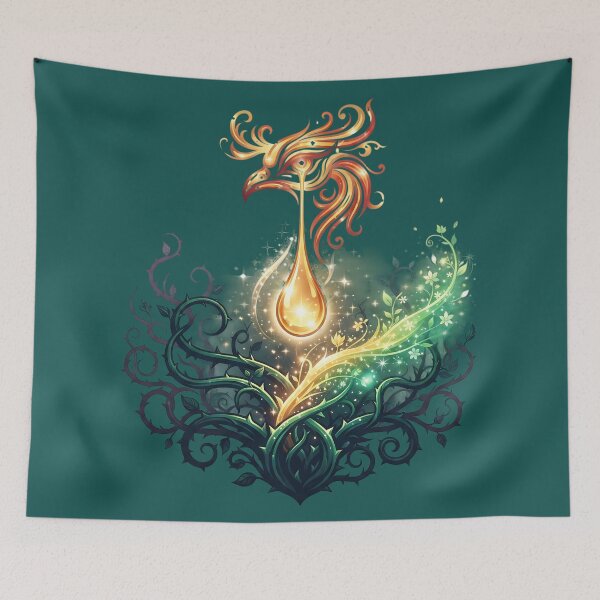 Item preview, Phoenix Tear Healing Magic - Glowing Fire Bird Tears Art designed and sold by KreonaTime.