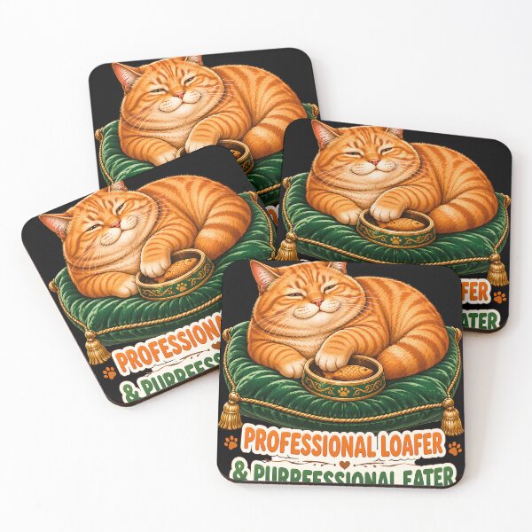 Item preview, Funny Lazy Cat Loafer & Purrfessional Eater designed and sold by Retro Rascals Co..