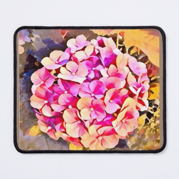 Item preview, Watercolor Impressionist Pink and Peach Hydrangea Flower Art designed and sold by BalkanBloomArt.