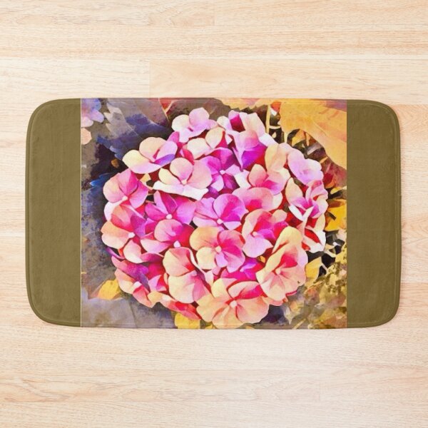 Item preview, Watercolor Impressionist Pink and Peach Hydrangea Flower Art designed and sold by BalkanBloom.