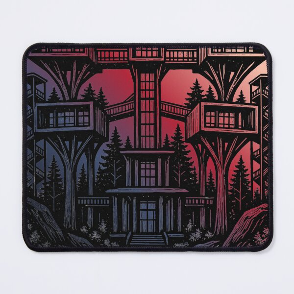 Item preview, Dark Forest Treehouse Architecture Illustration designed and sold by suha-art.