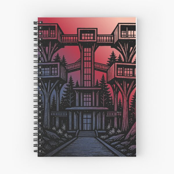 Item preview, Dark Forest Treehouse Architecture Illustration designed and sold by Suha Design Studio.