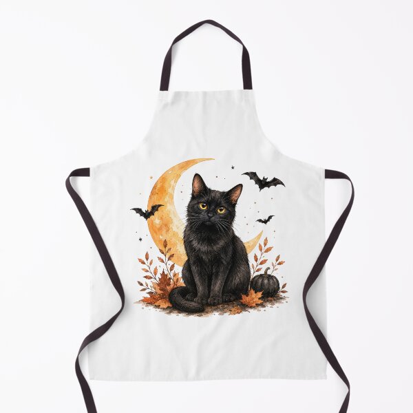 Item preview, Black Cat Under the Crescent Moon | Cozy Halloween Cat designed and sold by PAPIRO SIGLO XXI.