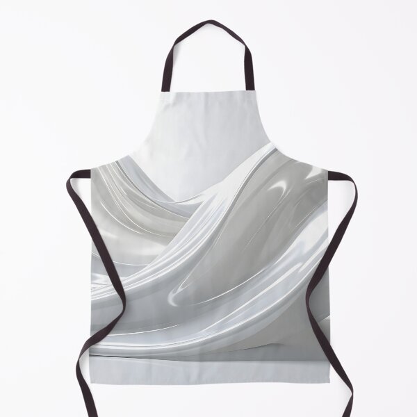 Item preview, Abstract White Liquid Chrome Fluid Waves designed and sold by BetweenForms.