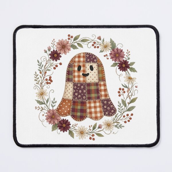 Item preview, Cottagecore Patchwork Ghost in Vintage Floral Wreath designed and sold by abdelski.