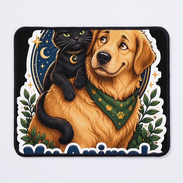 Item preview, My Animals Get Me Cat Dog Best Friends Art designed and sold by Retro Rascals Co..