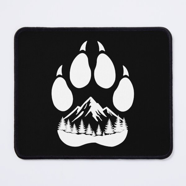 Item preview, Wolf Paw Print with Mountain Landscape – White designed and sold by Shadow's Den.