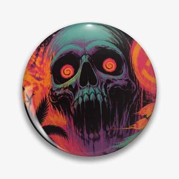 Item preview, Neon Psychedelic Horror Beach Skull Graphic Art designed and sold by ERODED SELF.