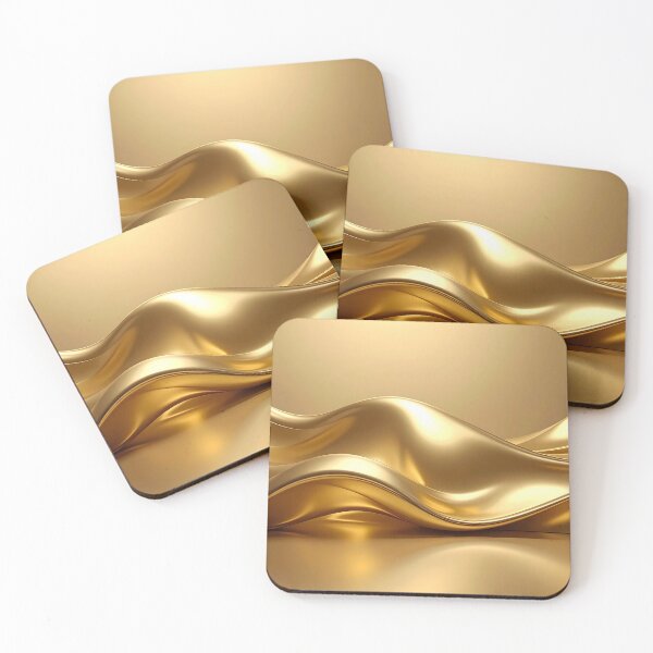 Item preview, Abstract Flowing Liquid Gold Wave Artwork designed and sold by BetweenForms.