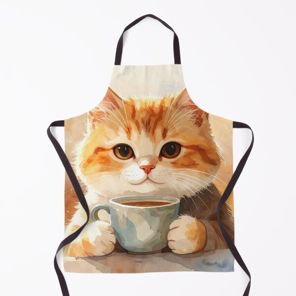 Item preview, Cozy Cat Holding Warm Coffee Mug Watercolor designed and sold by BetweenForms.