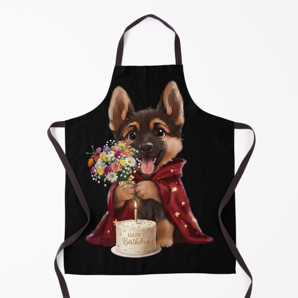 Item preview, Cute German Shepherd Puppy Happy Birthday with Flowers designed and sold by SilentFlower.