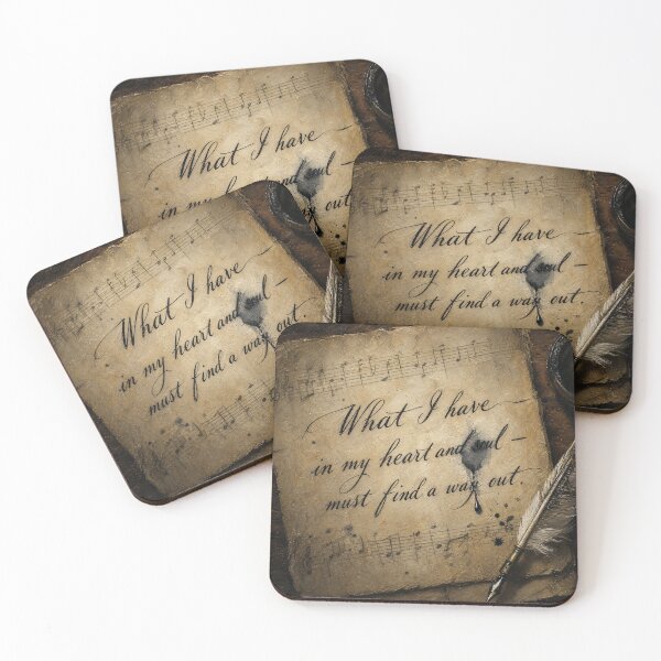 Item preview, Beethoven Quote: What I have in my heart and soul - Dark Academia Classical Music Emotional Art designed and sold by DoReMiStudio.