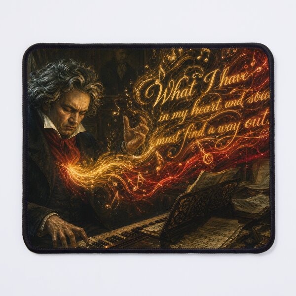 Item preview, Beethoven Quote: What I have in my heart and soul - Dark Academia Classical Music Emotional Art designed and sold by DoReMiStudio.