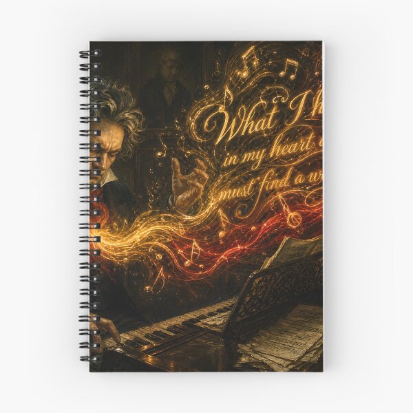Item preview, Beethoven Quote: What I have in my heart and soul - Dark Academia Classical Music Emotional Art designed and sold by DoReMiStudio.