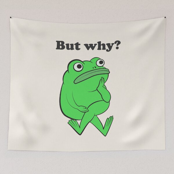 Item preview, But Why Funny Frog Overthinking designed and sold by beboplab.