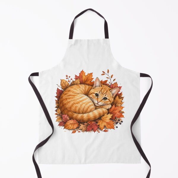 Item preview, Orange Tabby in Autumn Leaves | Cozy Fall Cat designed and sold by PAPIRO SIGLO XXI.