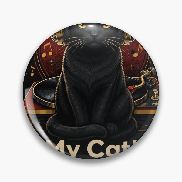 Item preview, Cat DJ Playlist No Pop Vinyl Record Headphones designed and sold by Feral Feline.