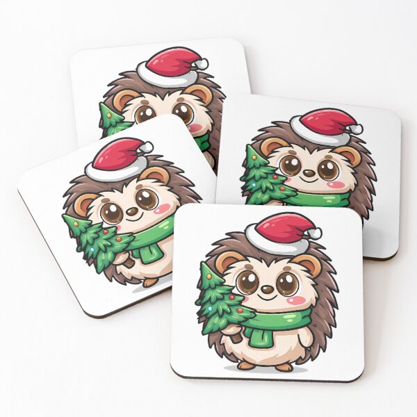 Item preview, Fluffy Christmas Hedgehog Mascot designed and sold by Retro Whimsy.