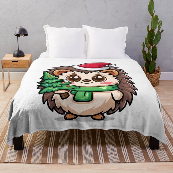 Item preview, Fluffy Christmas Hedgehog Mascot designed and sold by Retro Whimsy.