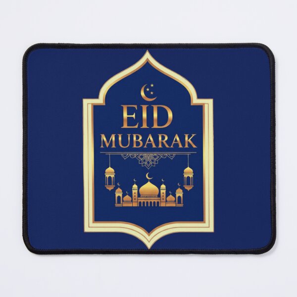 Item preview,  "Eid Mubarak" Golden Mosque & Lanterns in Blue Arch designed and sold by D-Islamic.