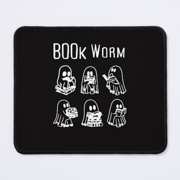 Item preview, BOOk Worm | Cute Ghost Reading Books Halloween Line Art designed and sold by ICANTWithoutCOFFEE.