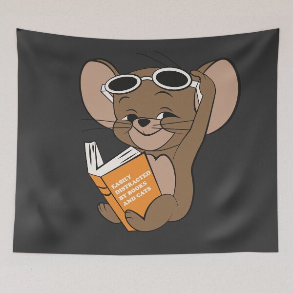 Item preview, Easily Distracted by Books and Cats (Black Edition) designed and sold by beboplab.