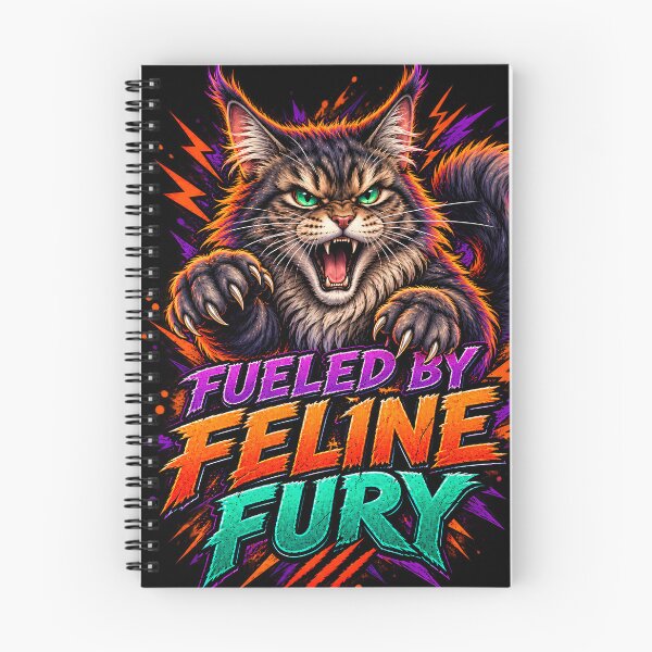Item preview, Feline Fury Aggressive Cat 80s Synthwave T-Shirt designed and sold by Retro Rascals Co..