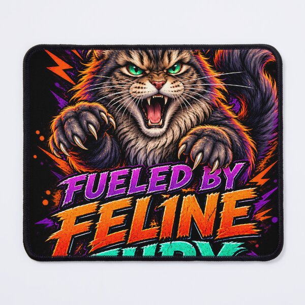 Item preview, Feline Fury Aggressive Cat 80s Synthwave T-Shirt designed and sold by Retro Rascals Co..