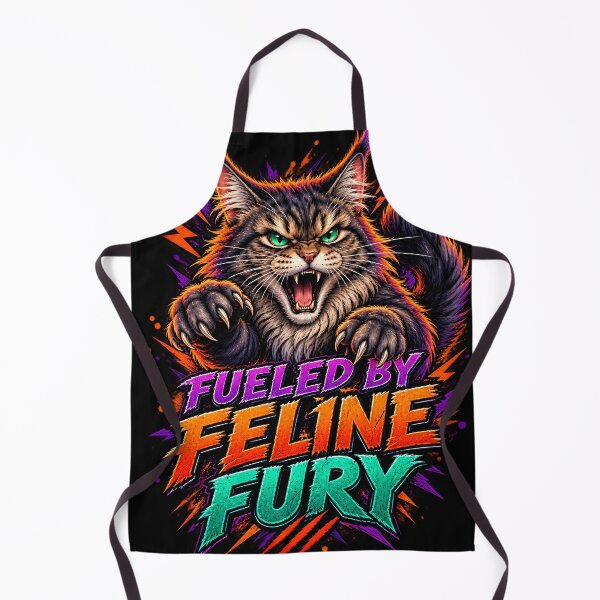 Item preview, Feline Fury Aggressive Cat 80s Synthwave T-Shirt designed and sold by Retro Rascals Co..