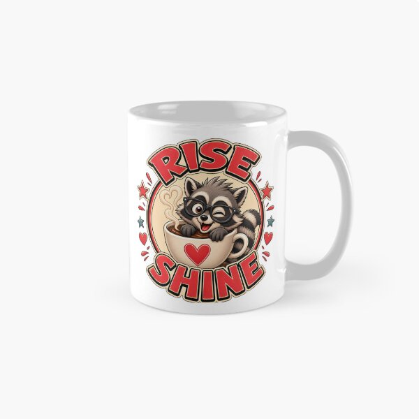 Item preview, Rise & Shine Raccoon Coffee Lover Illustration designed and sold by LinaDesign Store.