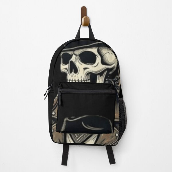 Item preview, Vintage Skull with Hat & Pipe - Biker & Western Skeleton Art designed and sold by OddySpud.apparel.