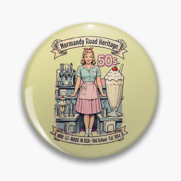 Item preview, 50s Diner Waitress Milkshake Retro American Diner Sign designed and sold by Normandy Road Heritage™ - Vintage Garage Art.