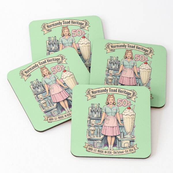 Item preview, 50s Diner Waitress Milkshake Retro American Diner Sign designed and sold by Normandy Road Heritage™ - Vintage Garage Art.