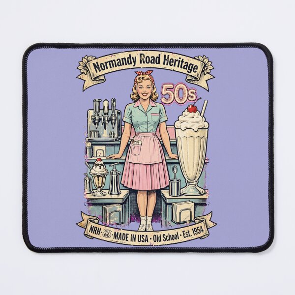 Item preview, 50s Diner Waitress Milkshake Retro American Diner Sign designed and sold by Normandy Road Heritage™ - Vintage Garage Art.