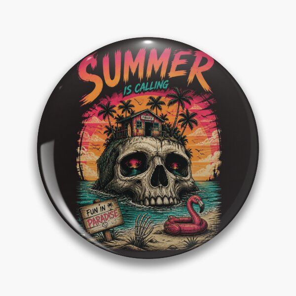 Item preview, Summer Skull Shirt Goth Paradise Beach T-Shirt designed and sold by ERODED SELF.