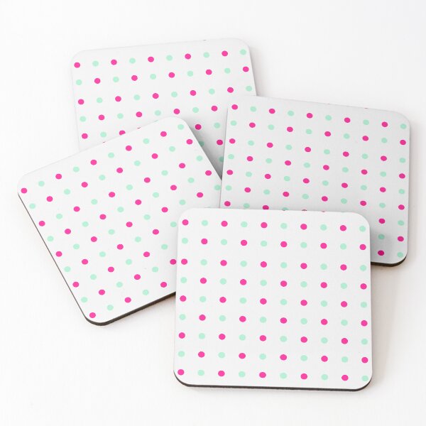 Item preview, Candy Pink and Mint Dots on Gray Grid Background designed and sold by BriSher.