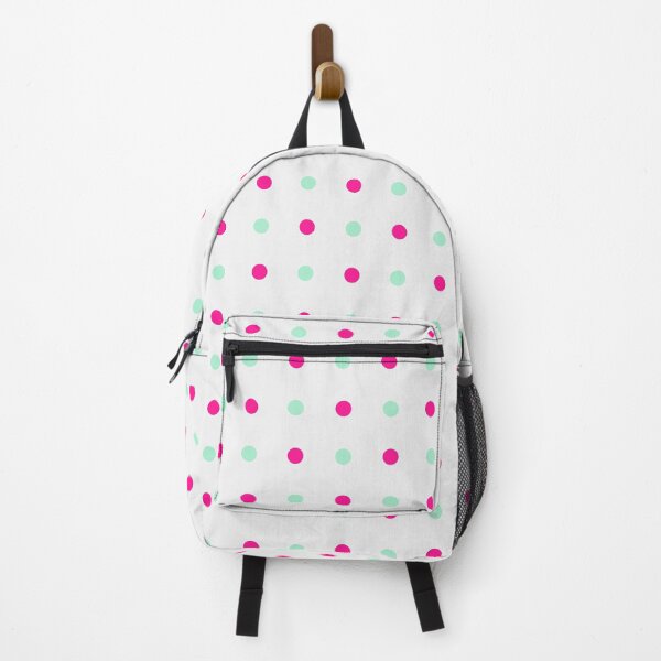 Item preview, Candy Pink and Mint Dots on Gray Grid Background designed and sold by BriSher.