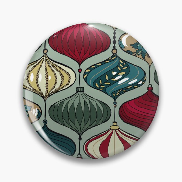 Item preview, elegant onion baubles ogee - festive christmas ornaments on green designed and sold by kobyakov.