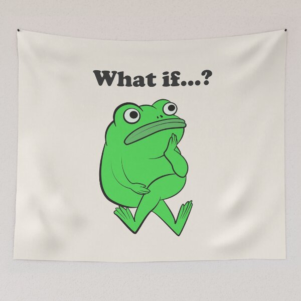 Item preview, What If Funny Frog Overthinking designed and sold by beboplab.