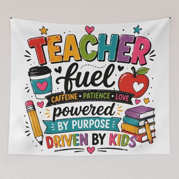 Item preview, Teacher Fuel Caffeine Patience Love Powered by Purpose  designed and sold by Sunday.Supply.