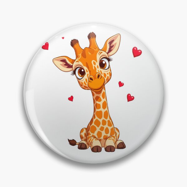 Item preview,  Adorable Baby Giraffe Love Hearts Art, Cute Kawaii Baby Giraffe Hearts Design) designed and sold by Drindumentaria.