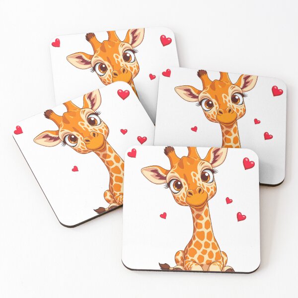 Item preview,  Adorable Baby Giraffe Love Hearts Art, Cute Kawaii Baby Giraffe Hearts Design) designed and sold by Drindumentaria.